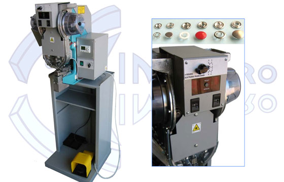 Macchina automatica per bottoni a pressione con griffe M41P-E a 4 caricatori